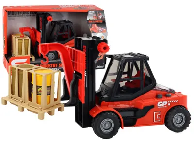 Produktbild von Lean Toys Roter Gabelstapler 1:16 Bewegende Gabeln Geräusche Lichter