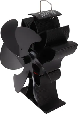 Imagen del producto de Ventilador para estufa de leña de 6 aspas, fabricado en aleación de aluminio, de bajo nivel de ruido, para estufas de leña, chimeneas y estufas de carbón, ideal para uso doméstico. Color: