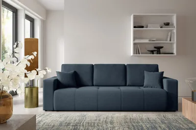 Produktbild von Intenso Schlafsofa mit Schlaffunktion, Bettkasten "WIND", Dunkelblau