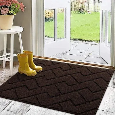 Imagen del producto de Ibenzoa®: Alfombra atrapasuciedad para la entrada – Superficie de microfibra, resistente y absorbente, base de TPR antideslizante, apta para interiores y exteriores, 80 x 100 cm