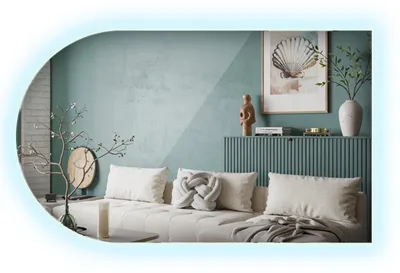 Obrázek produktu pro Nástěnné zrcadlo LED moderní zakřivené zrcadlo - 45x80 cm - LED barva studená (6500K)