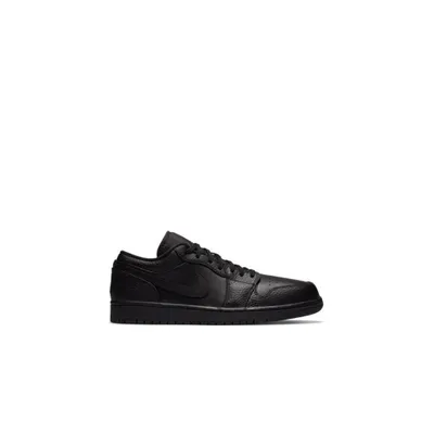 A single black Nike Air Jordan I Low sneaker is shown against a white background.
