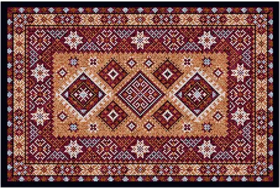 Produktbild von Türmatte Persisch rot braun in 40x60 cm als Fussabtreter