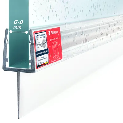 Produktbild von STEIGNER Duschtürdichtung 90 cm UK10 (1 Stk.) - Dichtung gerade für Eckeinstieg Dusche oder Fünfeckdusche mit Duschtür 6-8 mm