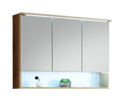 Produktbild von Spiegelschrank - Wildeiche Nachbildung - 3 Türen - inkl. LED-Beleuchtung