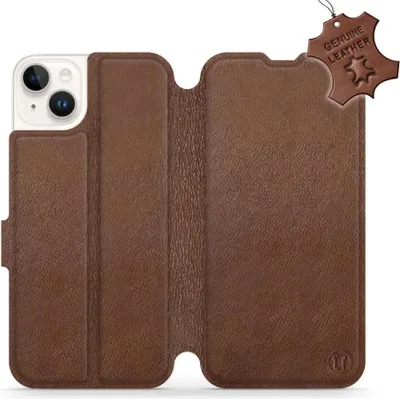 Produktbild von Echtleder Handyhülle für iPhone 14 Plus, Mobiwear Leather, Braun