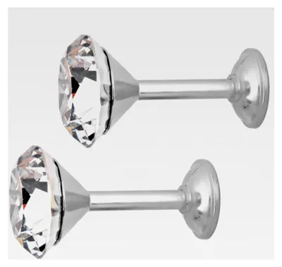 Produktbild von 4 Stück Diamant-Vorhang-Raffhalter für Tür und Wand in Silber