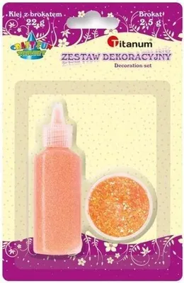 Produktbild von Klej z brokatem neonowy pomarańczowy w słoiczku