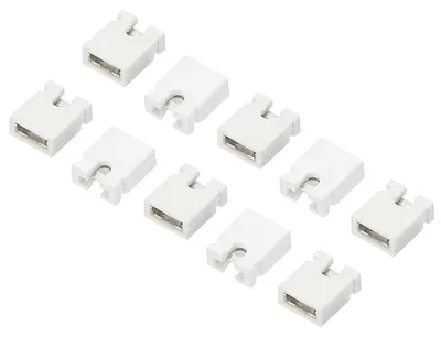 Jumperkappen 2,54 mm, 50 Stück, Weiß für Printplatten