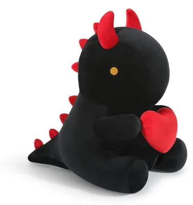 Productafbeelding van Pluche dinosaurus knuffelkussen, 30 cm, hartvorm, machinewasbaar