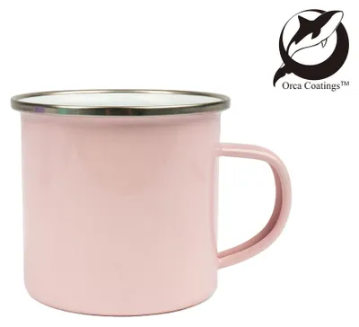 Produktbild von ORCA Emailletasse für Sublimation - 360ml - Macaron Pink