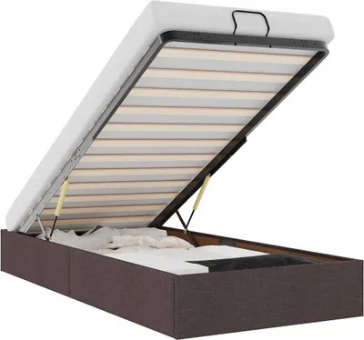 Produktbild von vidaXL Ottoman-Bett ohne Matratze Dunkelbraun 80x200 cm Stoff