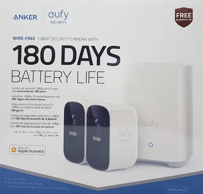 Obrázok produktu pre Anker eufy Security eufyCam 2C kabelloses Sicherheitssystem, Doppel-Kamera-Set, 1080p, Nachtsicht, Weiß