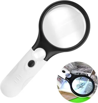 Image de Loupe de grossissement manuel 30x avec 3 lampes LED, loupe éclairée, pour la lecture, les bijoux, les travaux manuels