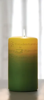 Produktbild von Bulla Wortlicht Kerze, Gute Wünsche, Opalgrün