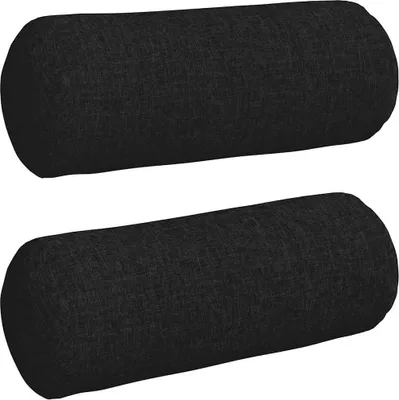 Image de vidaXL Coussin d'assise 2 pièces noir Ø 15 x 40 cm Tissu