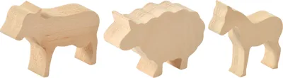 Produktbild von EDUPLAY 210202 Schnitzholz Bauernhof, natur, 3-teilig (1 Set)