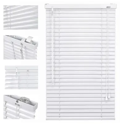 Produktbild von Sekey Alu-Jalousie Weiß 75x160cm Aluminium-Jalousie ohne Bohren 25mm Alu-Lamelle Fenster Rollo Klemmfix inkl Montagematerial
