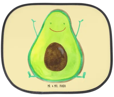 Produktbild von Mr. & Mrs. Panda Sonnenschutz Auto Avocado Glücklich - Gelb Pastell - Geschenk, Chaos, Sonnenblende, Autoscheibe, für, Frucht, Freude, Autoscheiben