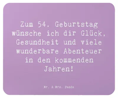 Produktbild von Mr. & Mrs. Panda Mouse Pad Spruch 54. Geburtstag - Lavendeltraum - Geschenk, Lebensjahr, Meilenstein, Happy Birthday, laptop mauspad, mousematte, Jubiläum, Familie