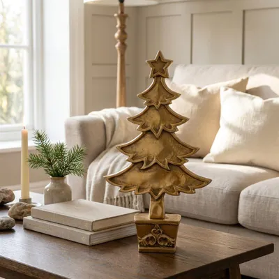 Produktbild von Skulptur, Messing, Weihnachtsbaum, Tischdeko zu Weihnachten, Tannenbaum