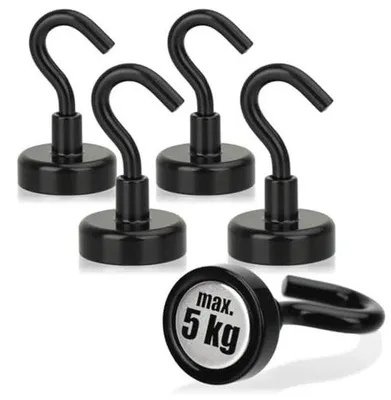 Produktbild von Famanu Neodymium Magneethaken 5 kg - Vielseitiger Haken für Küche, Bad, Garage und Büro