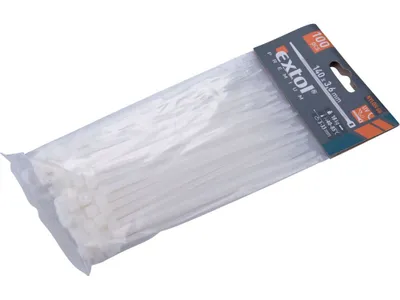 Obrázek produktu pro Pásky na vodiče bílé, 140x3,6mm, 100ks, NYLON