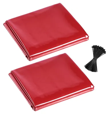 Image de VEVOR Lot de 2 rideaux de soudure, 1740x2340 mm écran de soudure, écran de soudure en vinyle ignifugé avec 6 niveaux de protection UV pour utilisation en atelier/industrie, rouge (sans cadre)