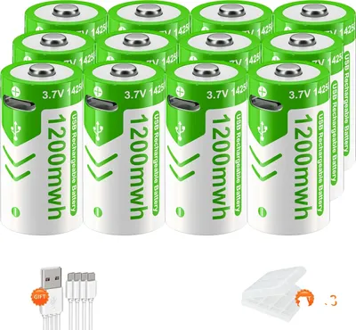 Obrázek produktu pro Dobíjecí lithiové baterie, napětí 3,7 V, kapacita 1200 mAh, 12 kusů baterií