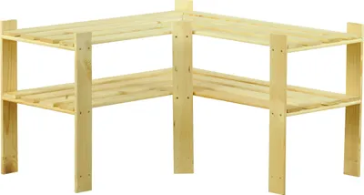 Produktbild von Eckregal PINEPEAK | HxBxT 50x85x38cm | 2 Fachboden | 1,2cm dickes Kiefernholz | Natur