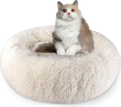 Produktbild von Weicher Katzenkissen 76cm Durchmesser Beige Antirutsch