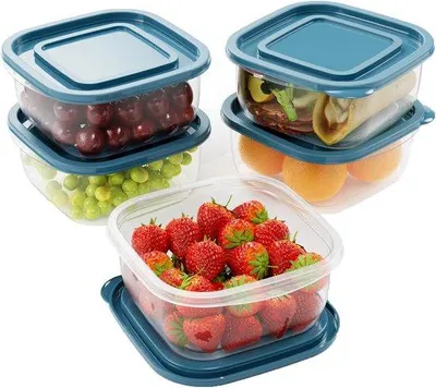 Obrázek produktu pro Plastová obdélníková krabička – stohovatelná krabička na potraviny – 5 kusů – 950 ml – plast