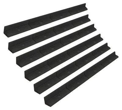 Produktbild von Flexible Rasenkante 7,2m Lange Packung 6 x 1,2m Schwarz Gartenbegrenzung Rasen Wege Wegkante Gemüsebeet Blumenbeet Hochbeete UV-Beständiger Gummi inkl. Kunststoff-Erdnägel für Rasenflächen