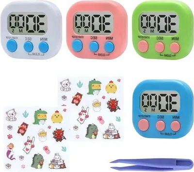 Immagine prodotto di Set di 4 timer da cucina digitali, magnetici, timer per uova, display, cucina, apprendimento