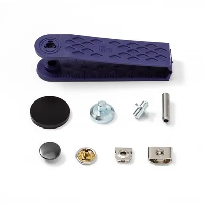 Produktbild von Prym 12658110, Nieten-Druckknopf-Verschluss, Metall, Kunststoff, Schwarz, Blau, Silber, 1,3 cm, 4 Stück(e)