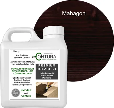 Produktbild von Contura 1 Liter Holzbeize Wasserbeize Möbel Farbe - Mahagoni