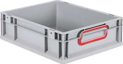 Produktbild von Allit EuroBox 412, 400x300x120 mm, Griffe geschlossen, grau/rot
