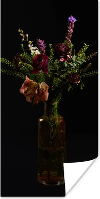 Produktbild von MuchoWow® Poster Blumen - Farben - Stilleben 60x120 cm - Wandschmuck