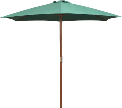 Image de Parasol avec poteau en bois 270 x 270 cm Vert