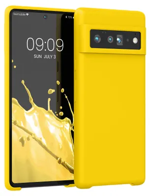 Produktbild von kwmobile Handyhülle für Google Pixel 6 Pro Hülle - Case Silikon - Kabelloses Laden - Schutzhülle Cover in Strahlend Gelb