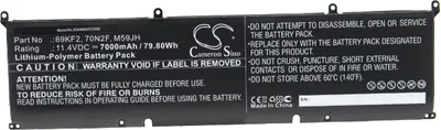 Produktbild von vhbw Akku kompatibel mit Dell Precision 5550 P91F Notebook (7000 mAh, 11,4 V, Li-Polymer)