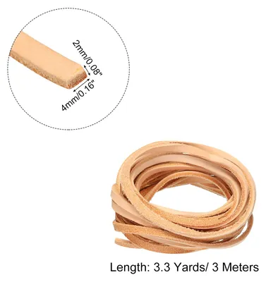 Produktbild von 3 Meter Lederband Flach 4mm Lederschnur, Lederschnš¹re Echt Lederriemen fš¹r Armb?nder Schnur Schnš¹rsenkel DIY Bastelprojekte Purem Braun