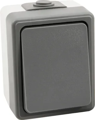Produktbild von Feuchtraum Wechselschalter McPower "Secure", 250V/10A, IP44, Aufputz, grau