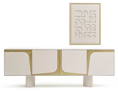 Obrázek produktu pro Příborník s obrazem Moderní design Komoda s obrazem Bílý styl
