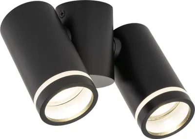 Produktbild von Deckenstrahler Metall GU10 verstellbar Schwarz 2-flammig Modern Spot Lampe Decke