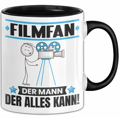 Produktbild von Filmfan Tasse Geschenk für Filmfan Der Mann Der Alles Kann Geschenkidee zum Geburtstag (Schwarz)