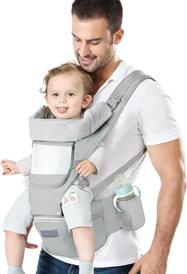 Obrázok produktu pre Ergonomický detský nosič s bedrovým sedadlom, 0 až 48 mesiacov, do 25 kg, bavlna, pre bábätko