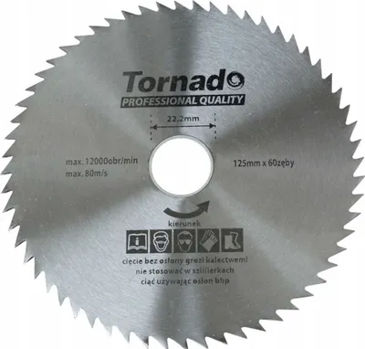 Immagine prodotto di Disco da taglio per legno 125x22,2mm 60z acciaio