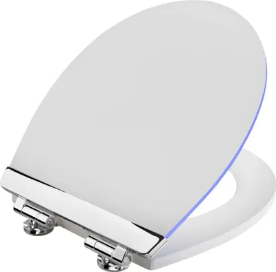 Obrázok produktu pre WC sedátko Cornat White Shining LED, MDF, s obrátením okraja, s funkciou mäkkého zatvárania, KSDSC363