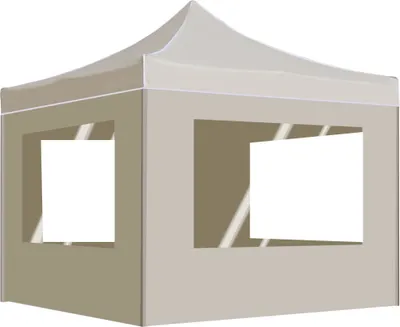 Produktbild von Profi-Partyzelt Faltbar mit Wänden Aluminium 2×2m Creme